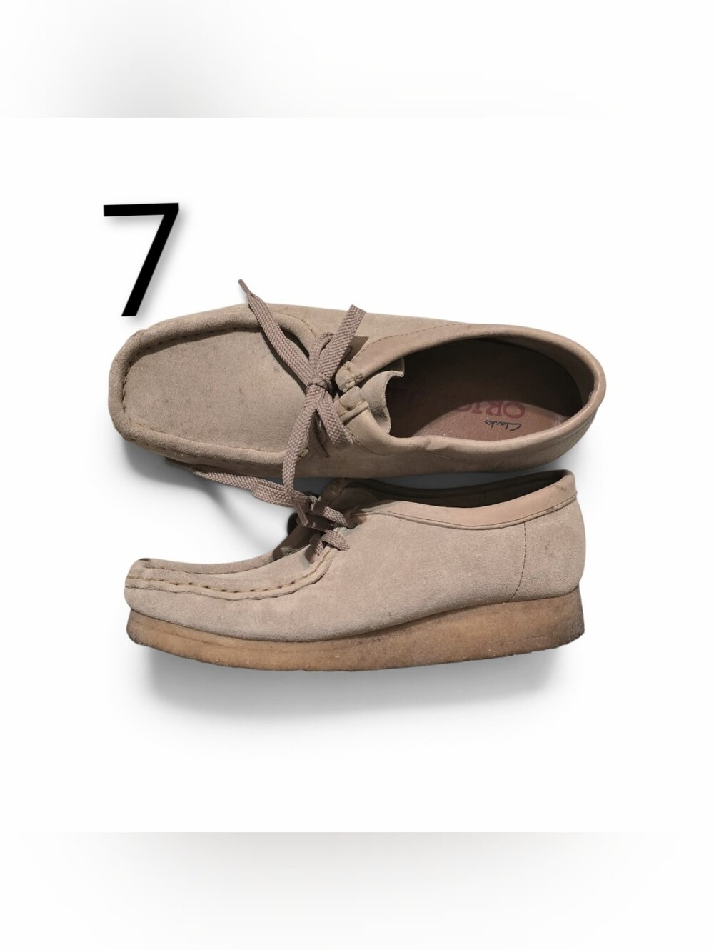 7M Clarks Men Suede Wallabee Lace Loafers